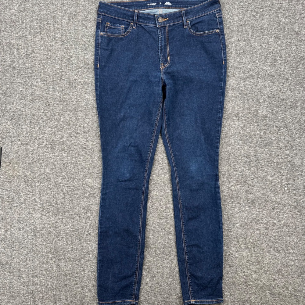 Old Navy Rockstar Super Skinny‎ Jeans Womens 12 Long Mid-Rise Dark Wash Denim